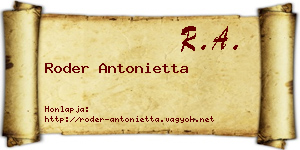 Roder Antonietta névjegykártya